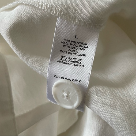 NONchalant Label Fabi White Super High Rise Pleat Front Wide Leg Pants EUC Sz L - Picture 9 of 10